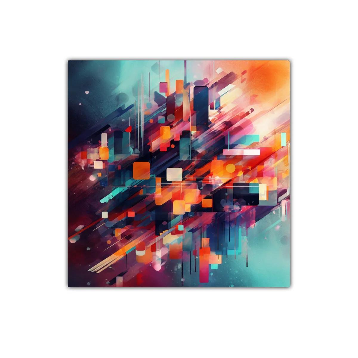 Cuadro abstracto con formas geométricas y vibrantes colores — imagen principal
