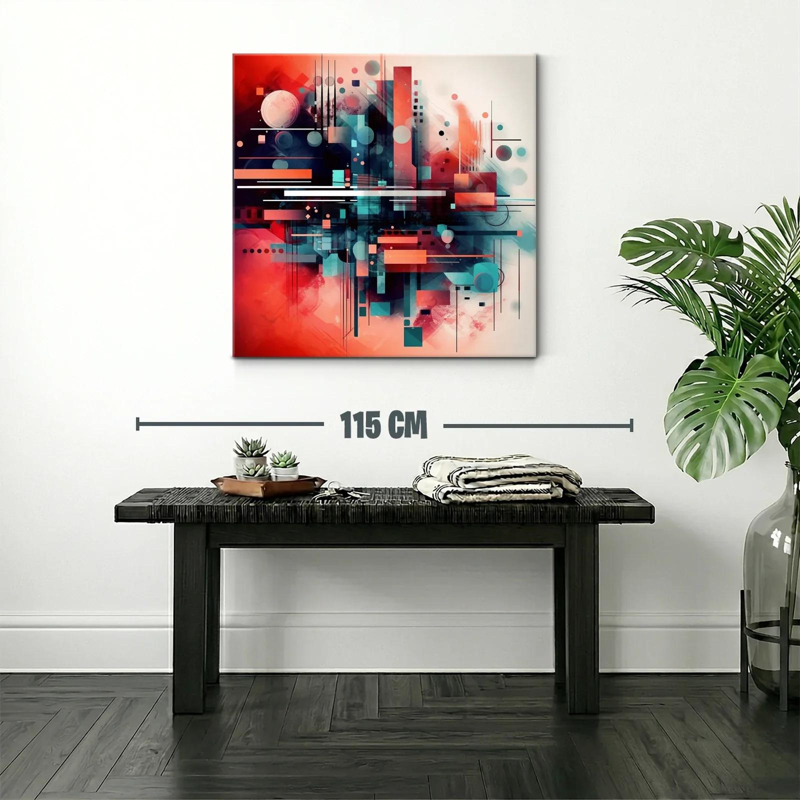 Composición abstracta dinámica en tonos cálidos y fríos — miniatura 2