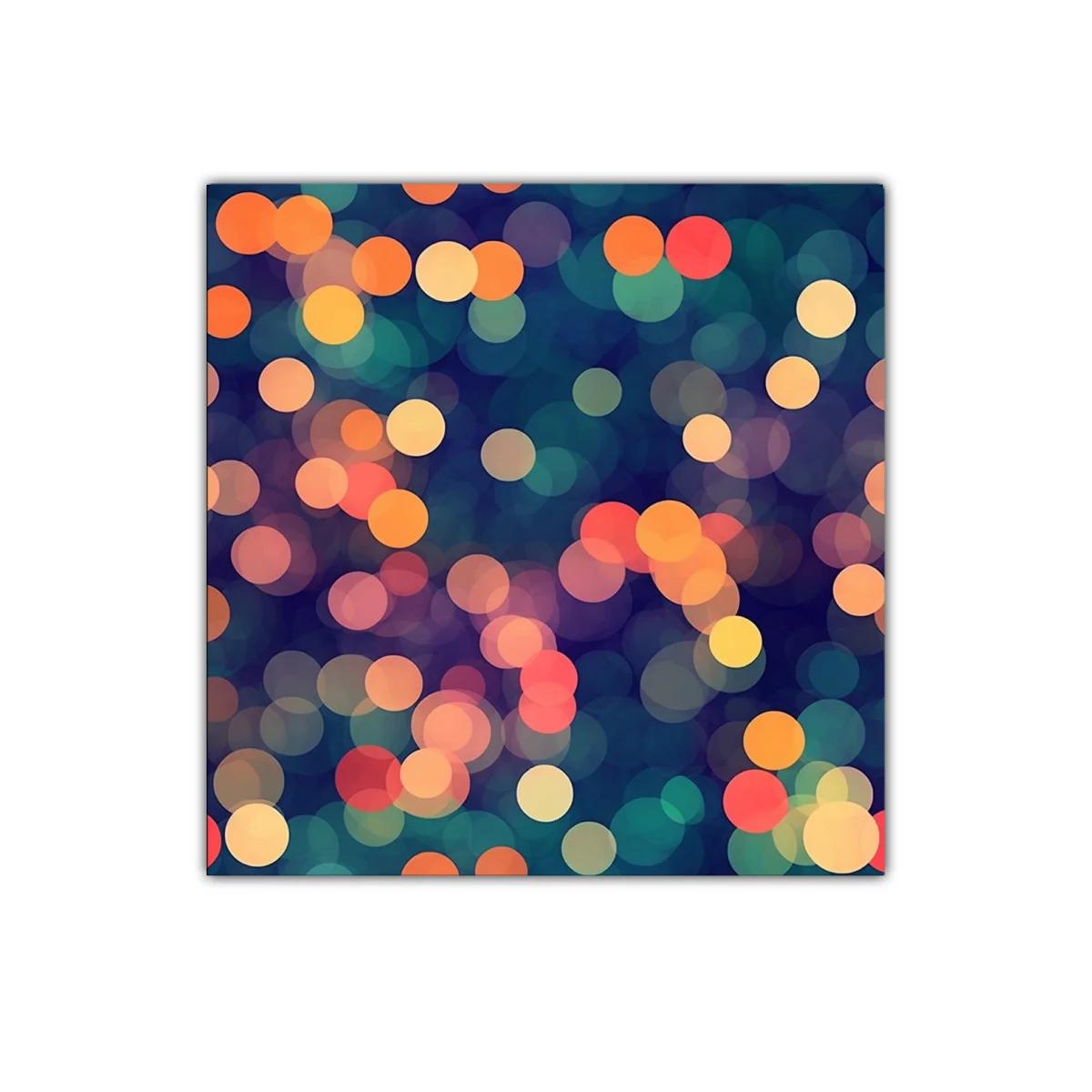 Cuadro abstracto círculos coloridos sobre fondo azul — imagen principal