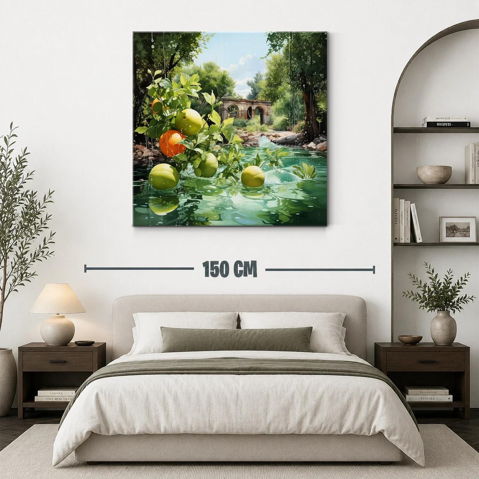 Naturaleza fresca con frutas y paisaje rústico — miniatura 3
