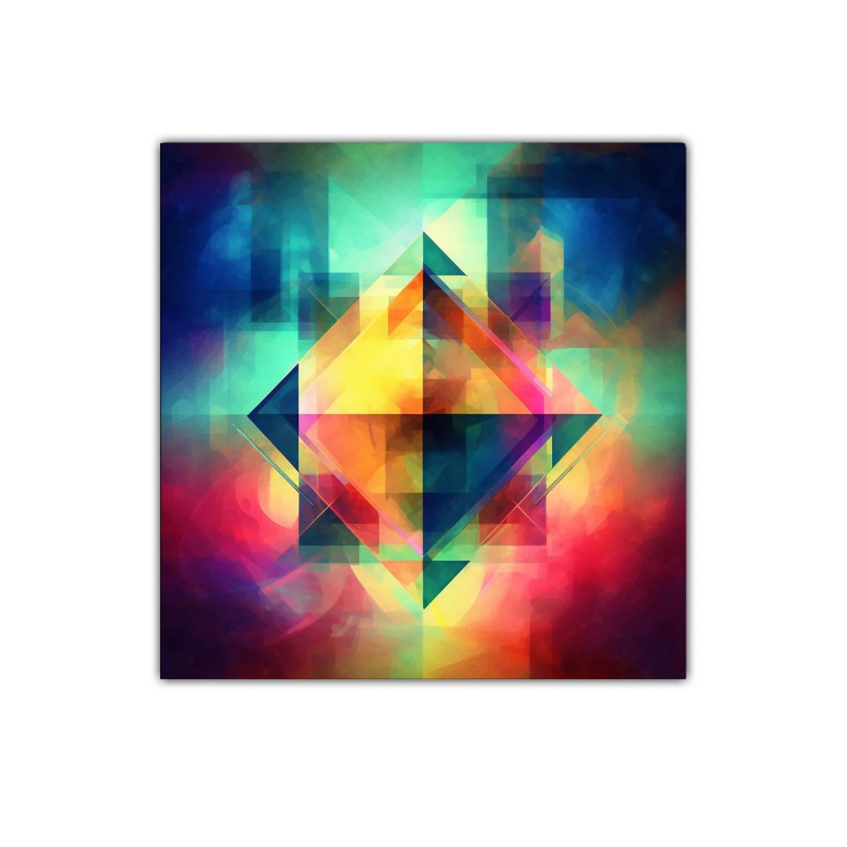 Arte geométrico vibrante con intensos colores contrastantes — imagen principal