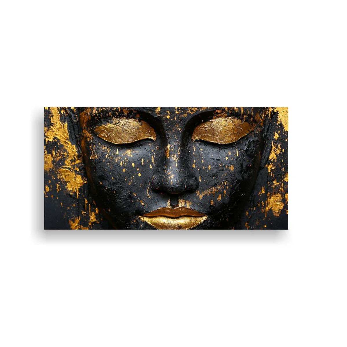 Cuadro rostro de Buda con dorado texturizado