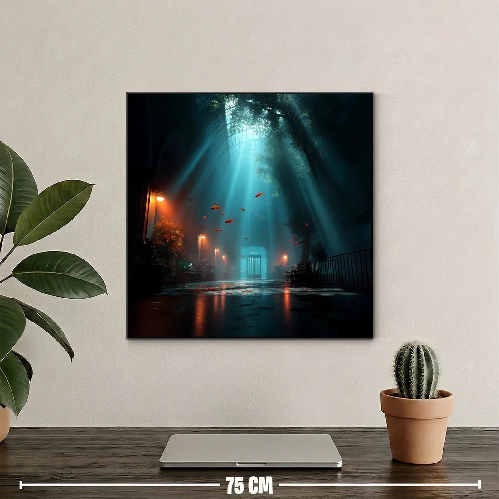 Escena onírica con peces flotando y luz celestial — miniatura 2