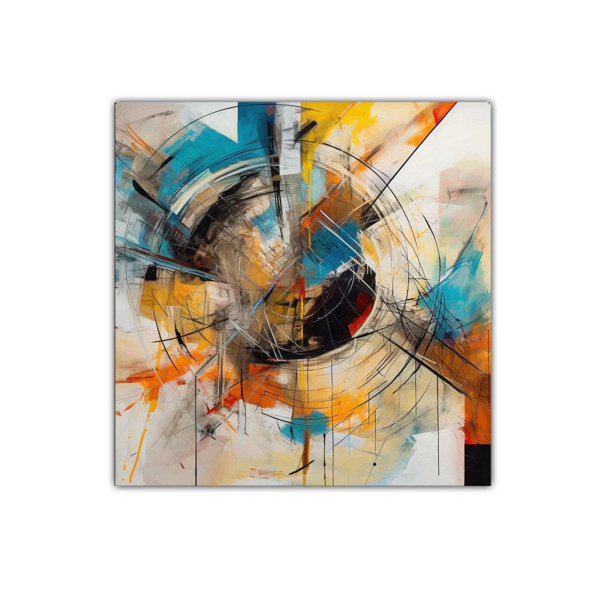 Cuadro abstracto con formas circulares y tonos vibrantes — imagen principal