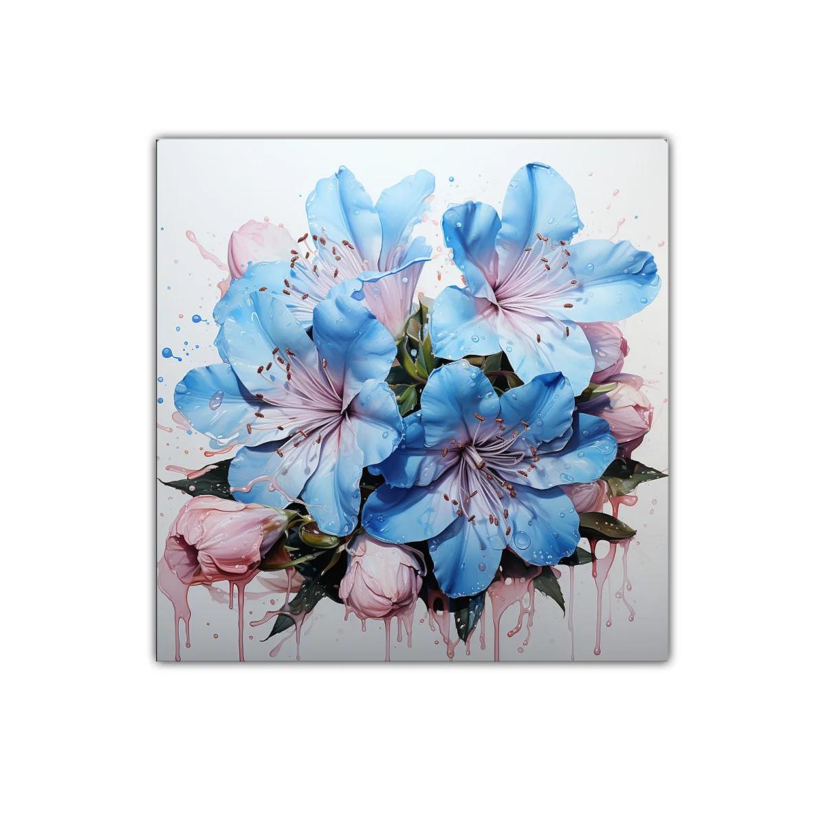 Flores en tonos azules y rosas para decorar — imagen principal