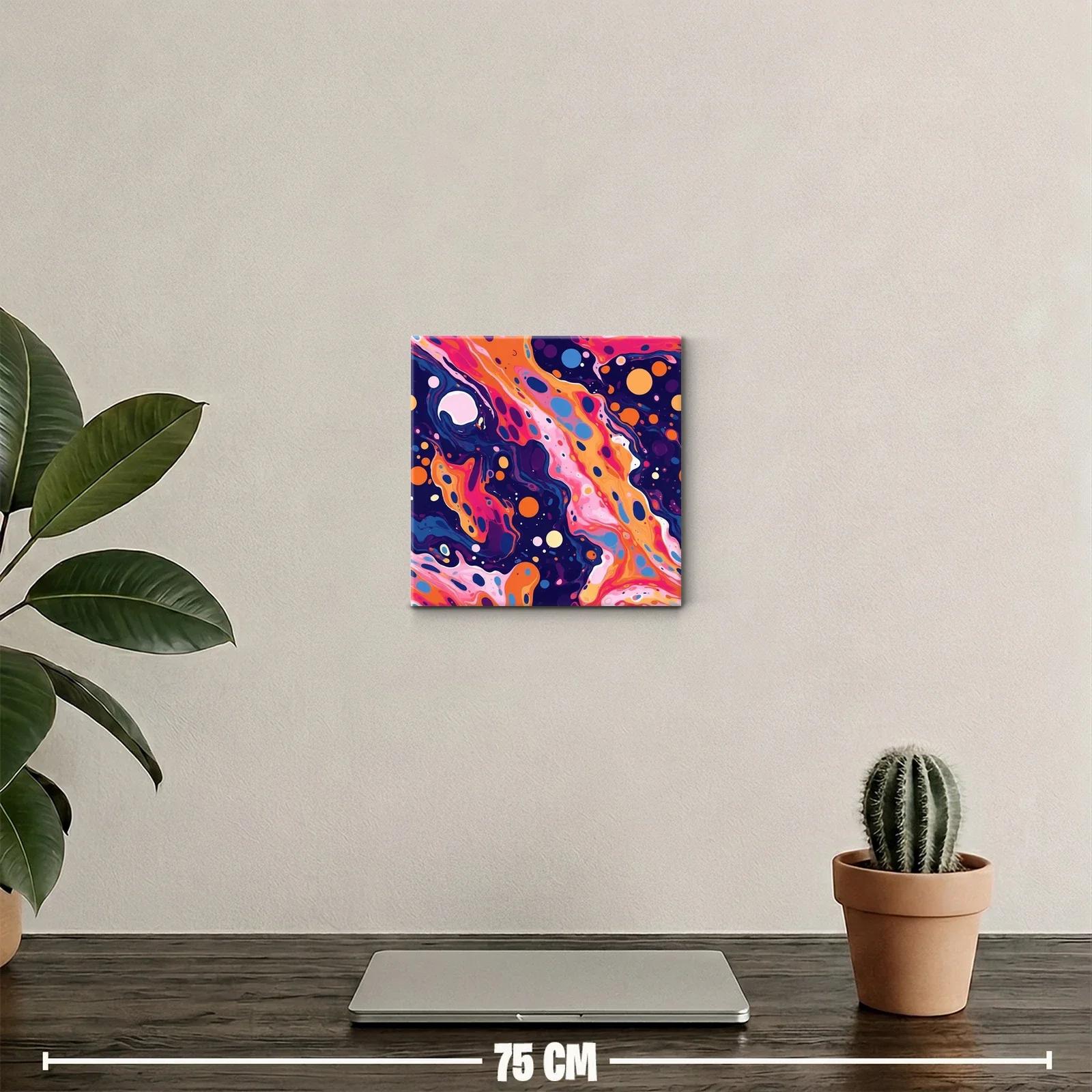 Cuadro abstracto con explosión de colores vibrantes — miniatura 2