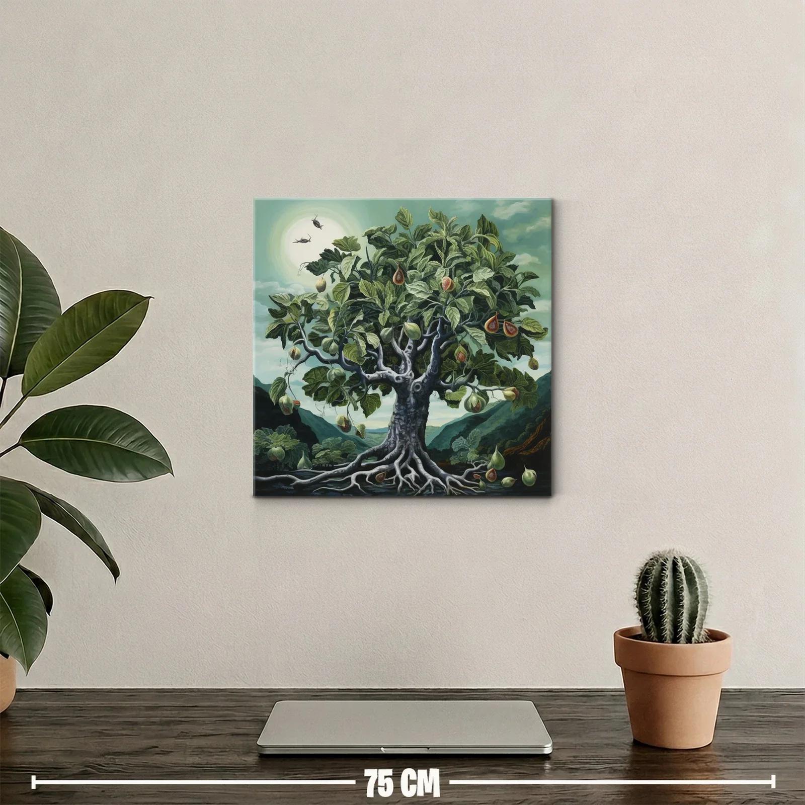 Árbol de higos en paisaje natural con cielo azul verdoso — miniatura 2