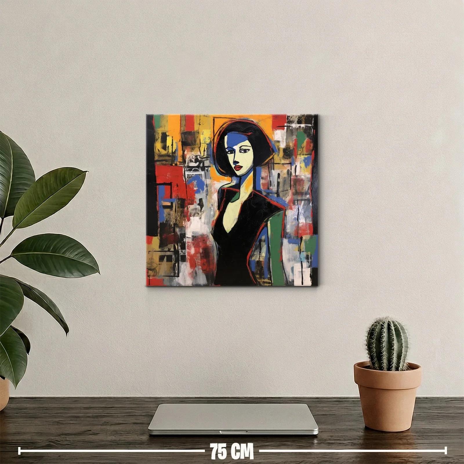 Retrato femenino con contrastes vibrantes y trazos expresivos — miniatura 2