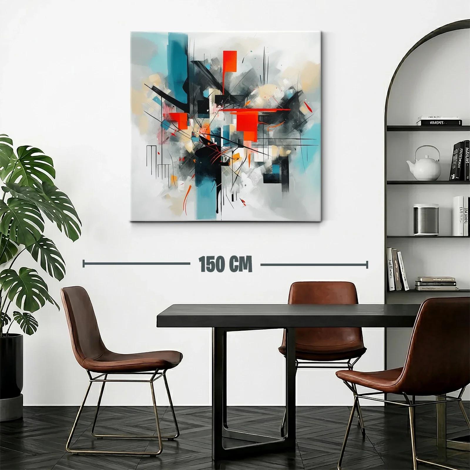 Composición abstracta con bloques vibrantes y líneas dinámicas — miniatura 2