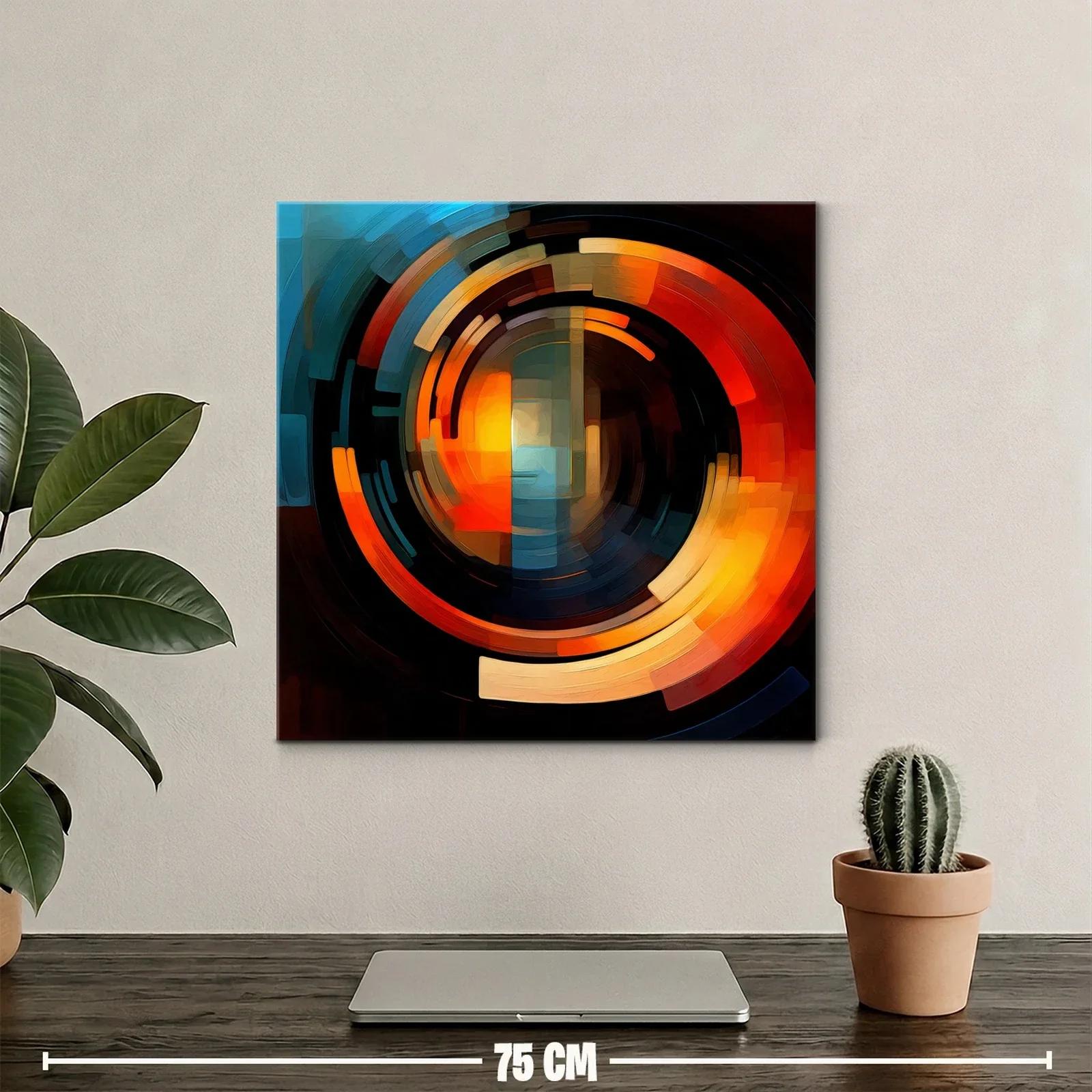 Composición abstracta circular con tonos cálidos y fríos — miniatura 2