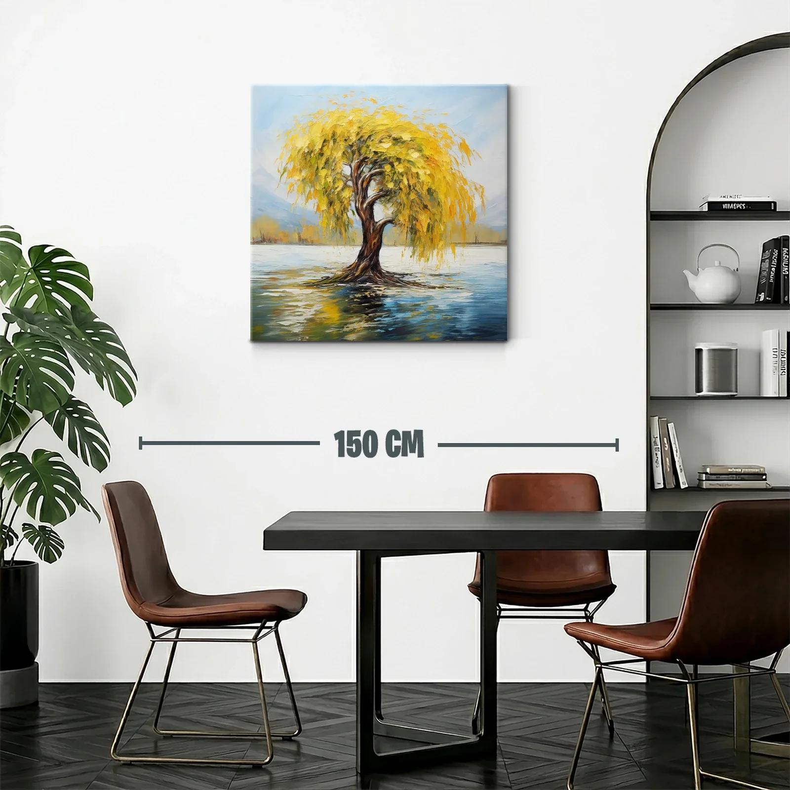 Árbol Dorado en Lago Calmado con Reflejos Vibrantes — miniatura 2