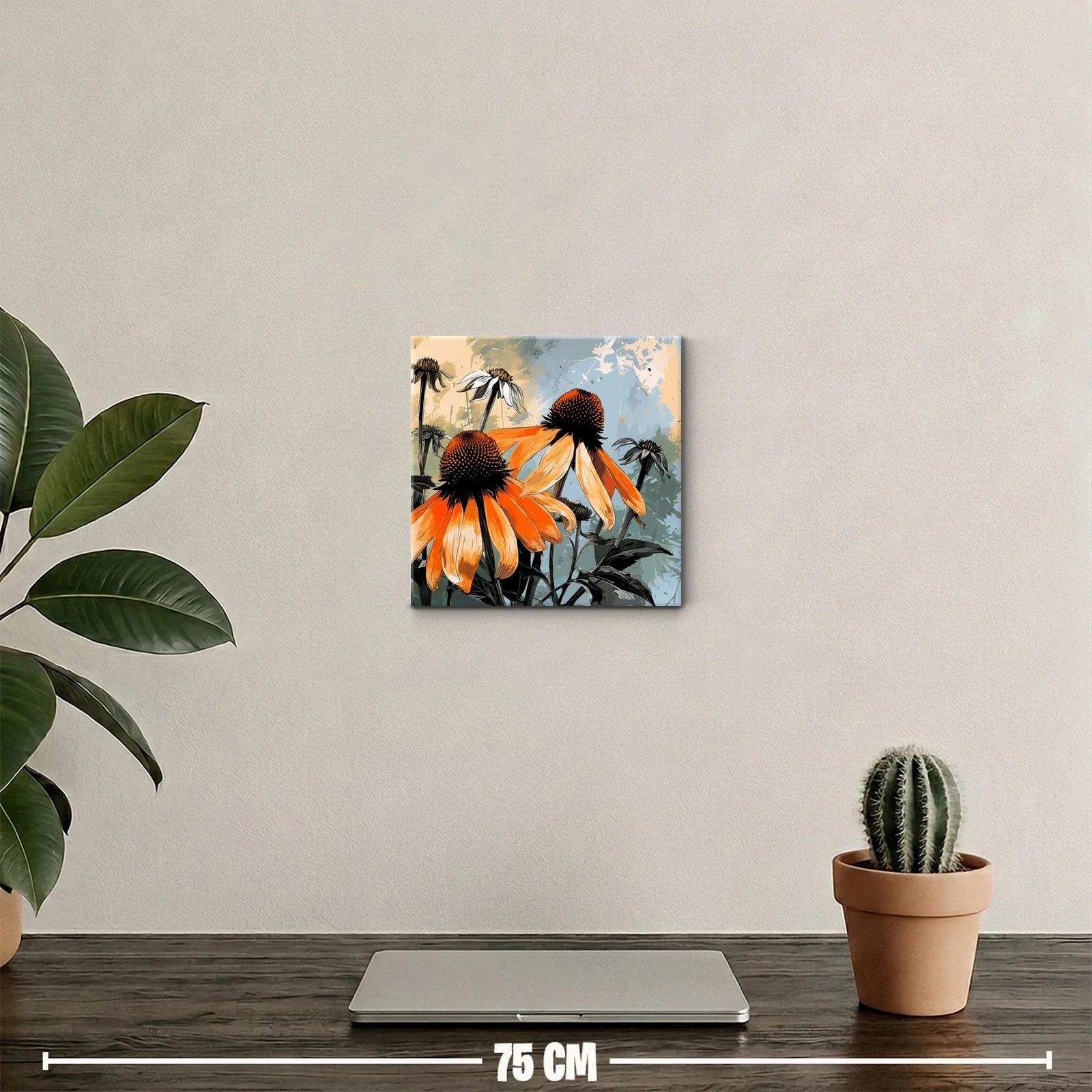 Flores vibrantes con tonos naranja y fondo sereno — miniatura 2