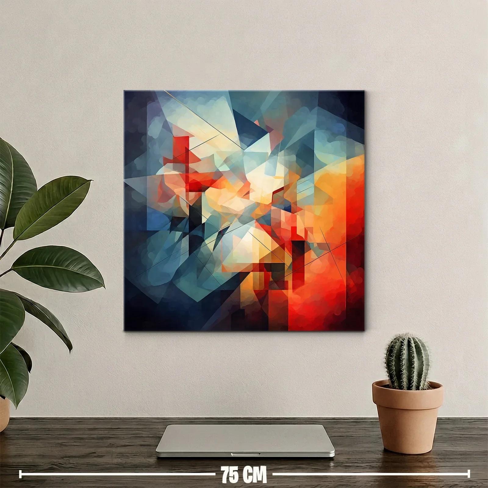 Composición abstracta con tonos cálidos y fríos vibrantes — miniatura 2