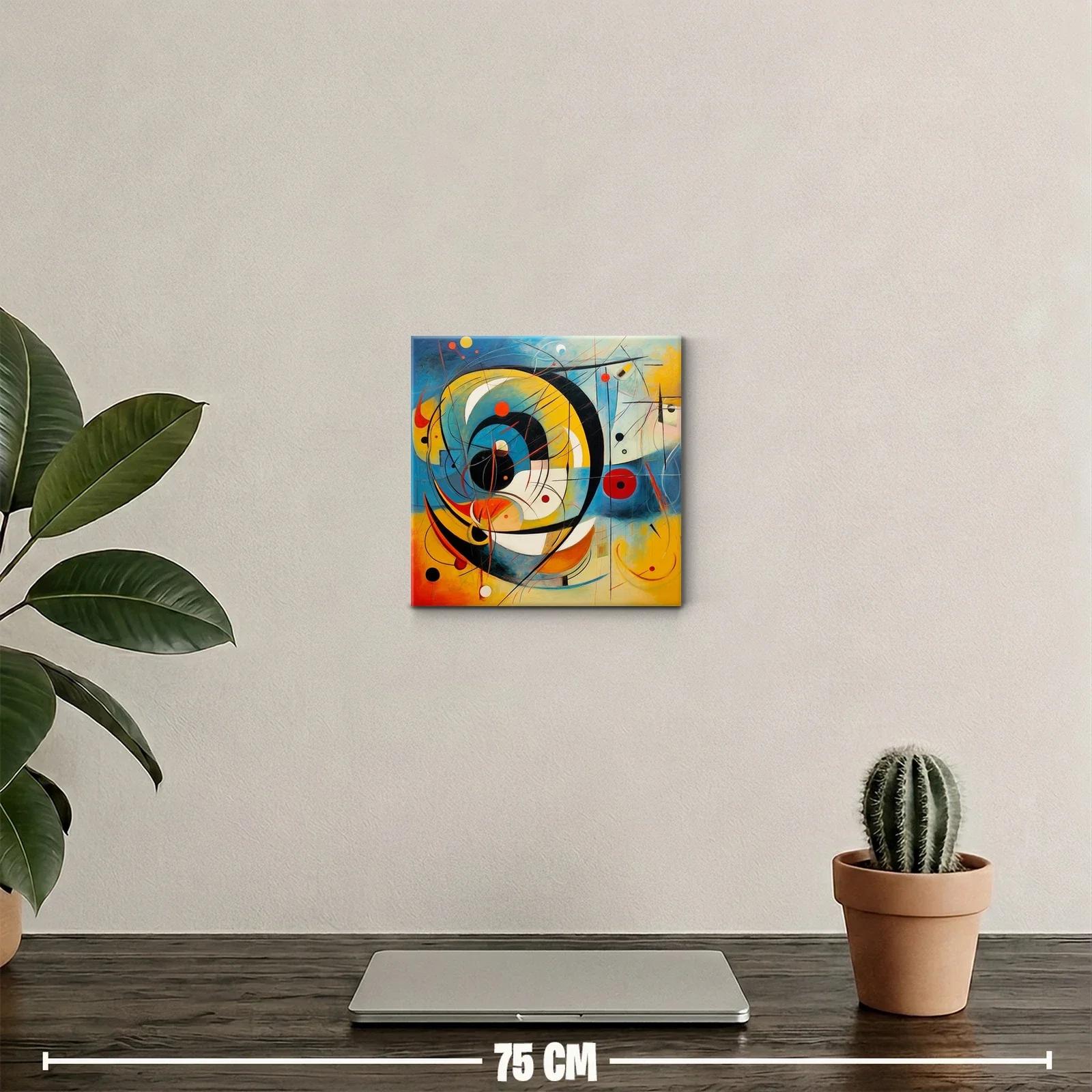 Cuadro abstracto con formas geométricas y colores vibrantes — miniatura 2