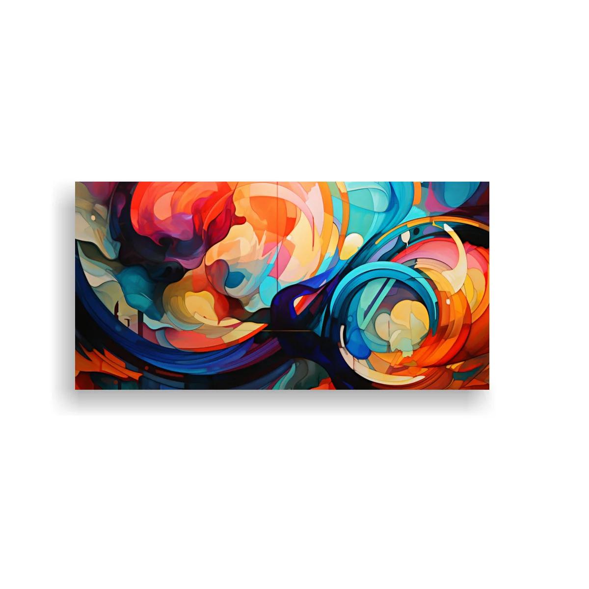 Cuadro formas circulares abstractas con espirales entrelazadas