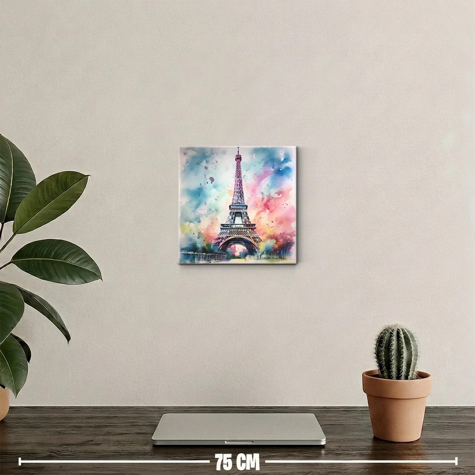 Cuadro Torre Eiffel colorida con vibrantes tonos pasteles — miniatura 2