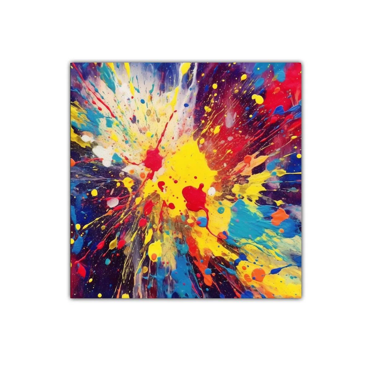 Cuadro abstracto vibrante con explosión de color — imagen principal
