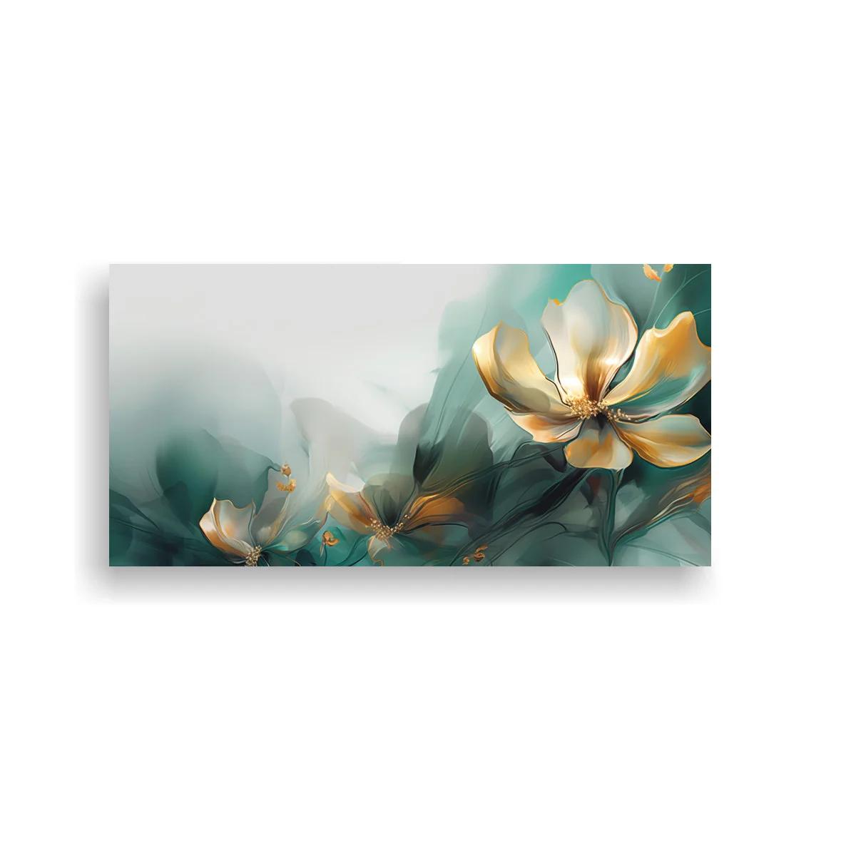 Cuadro magnolia blanca con hojas verde azulado