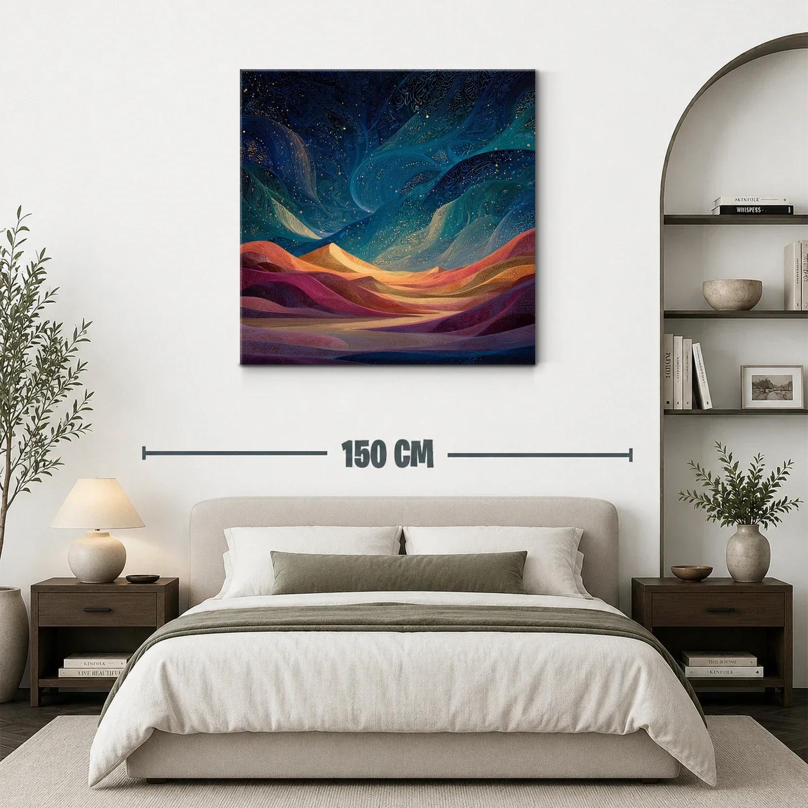 Paisaje onírico con montañas y cielo estrellado vibrante — miniatura 3