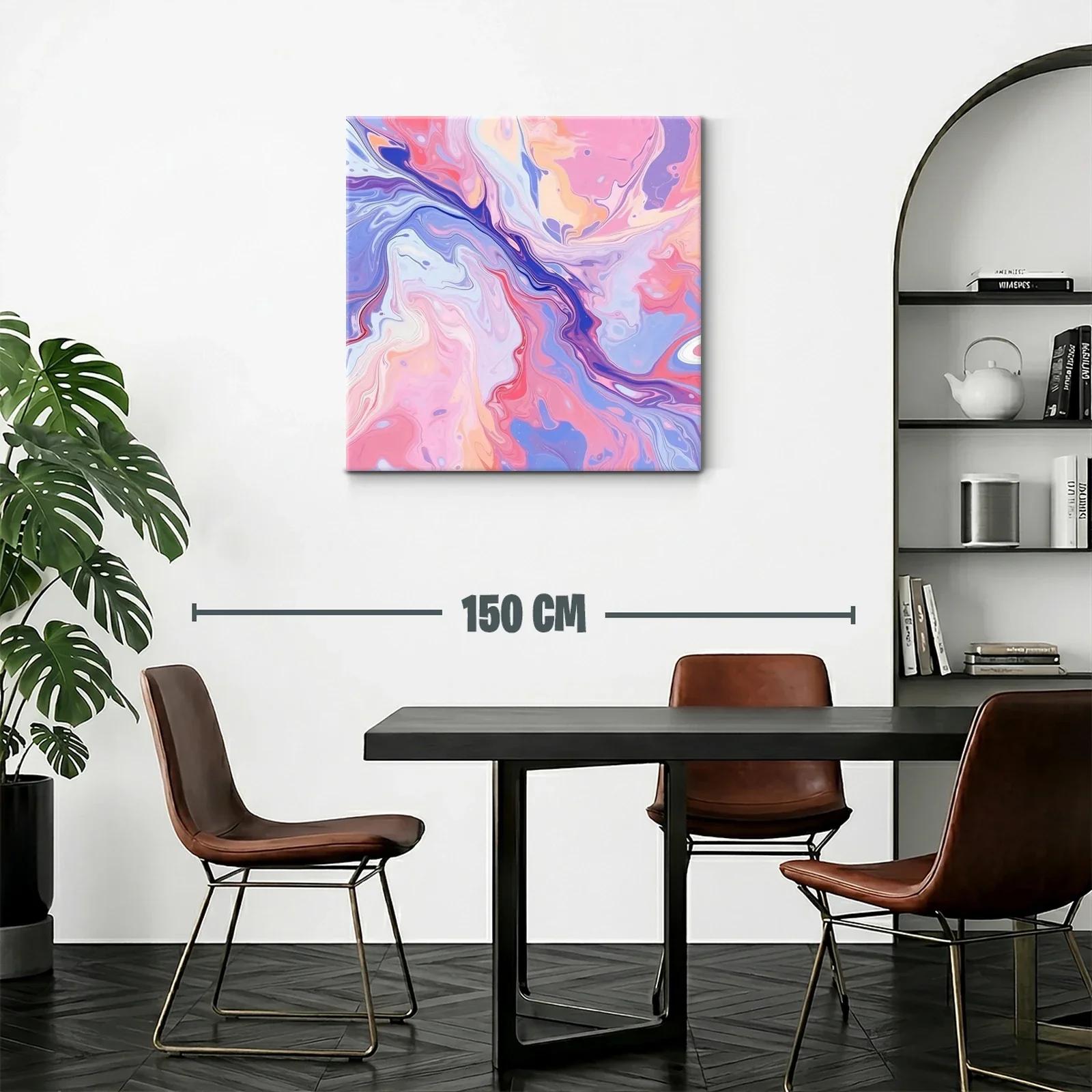 Cuadro abstracto en tonos pastel con efecto fluido — miniatura 2