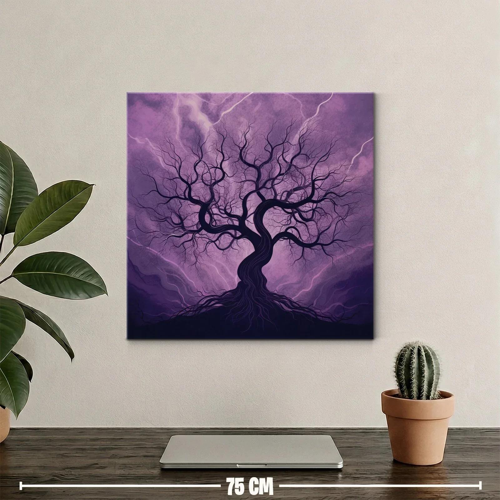 Árbol Sinuoso en Tonos Morados Intenso y Profundo — miniatura 2