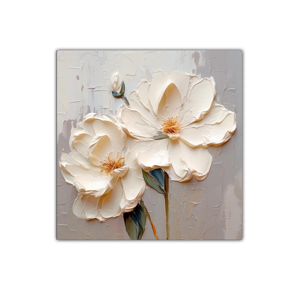 Flores blancas en relieve para decoración elegante — imagen principal