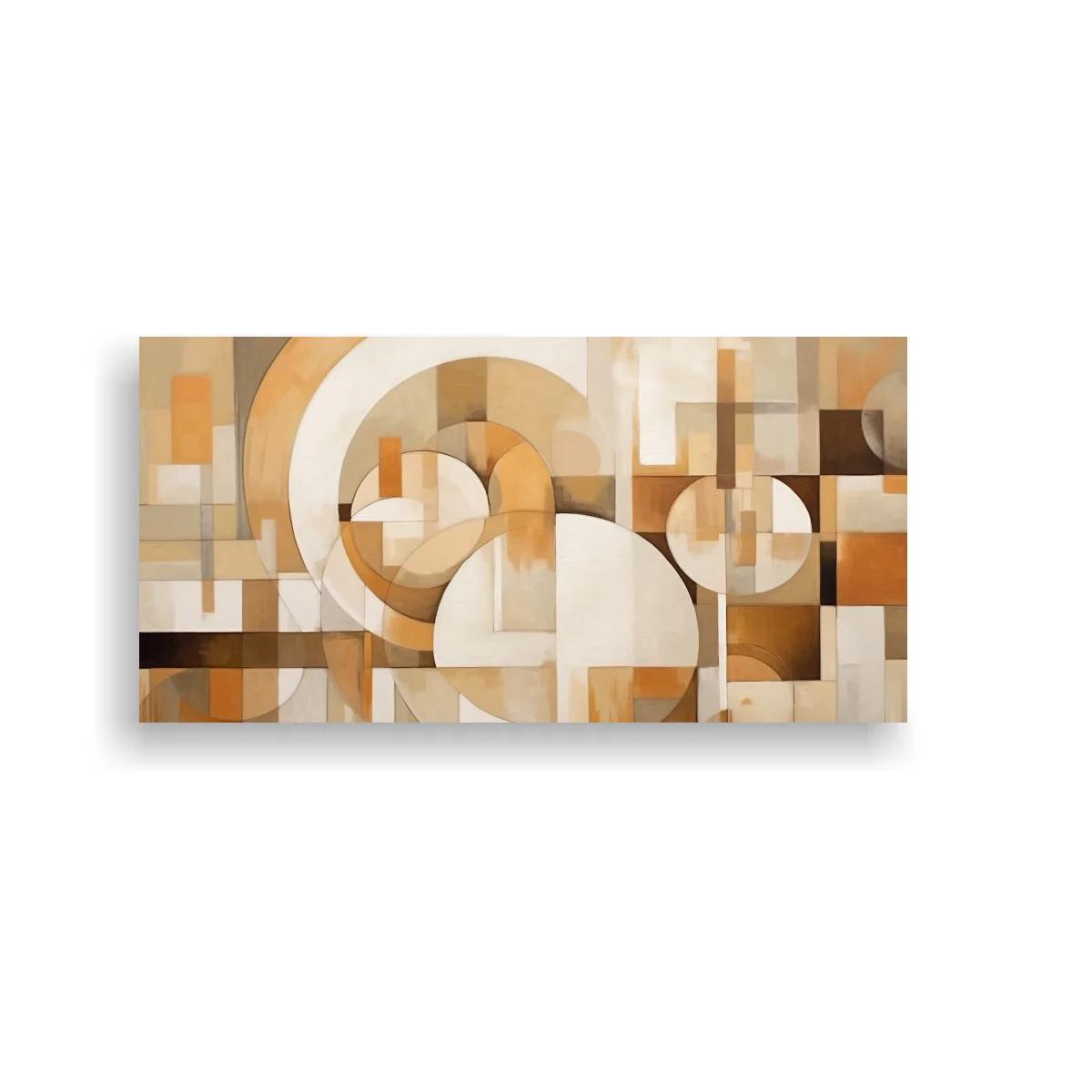 Cuadro abstracción geométrica con arcos y bloques rectangulares — imagen principal