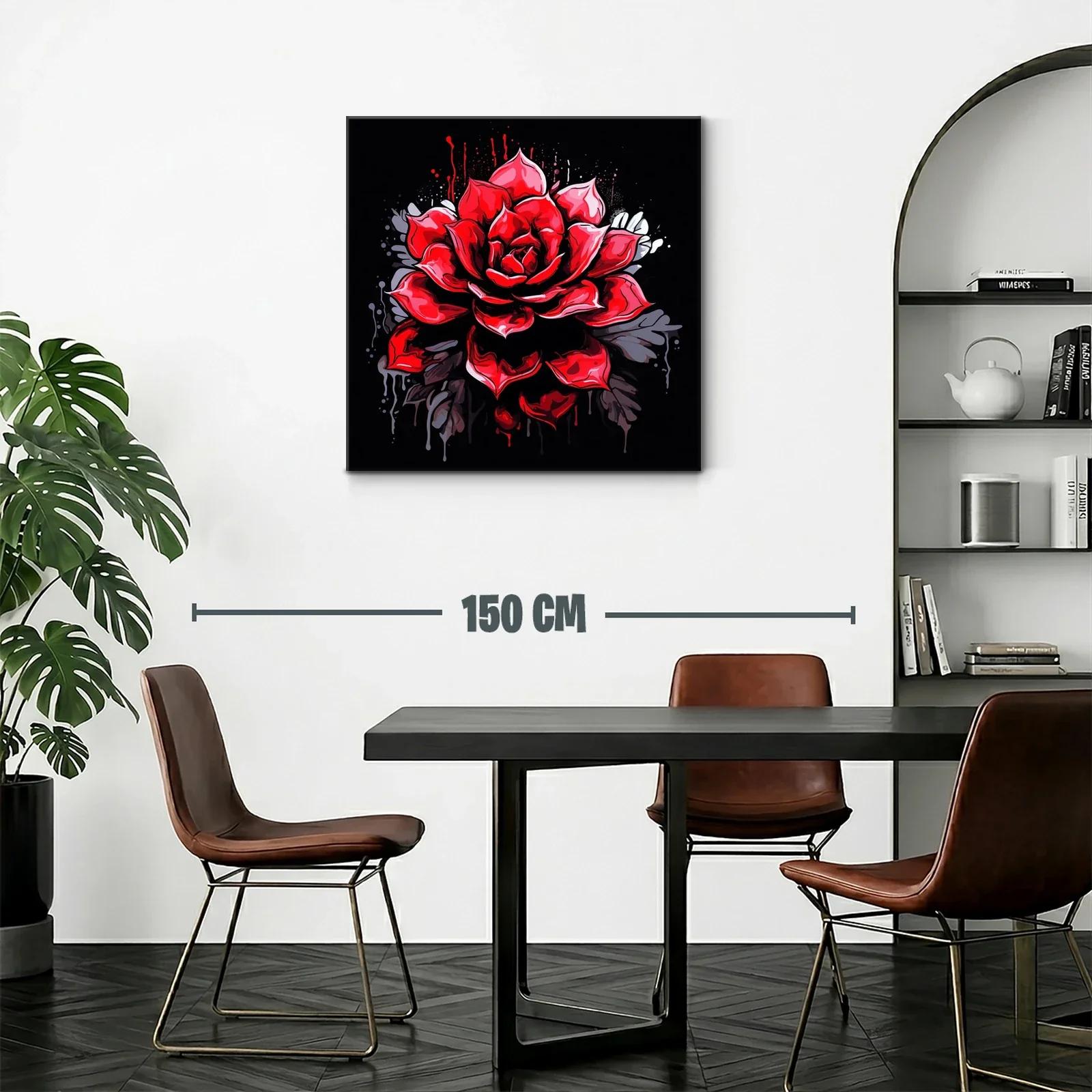 Impactante rosa roja con fondo oscuro vibrante — miniatura 2
