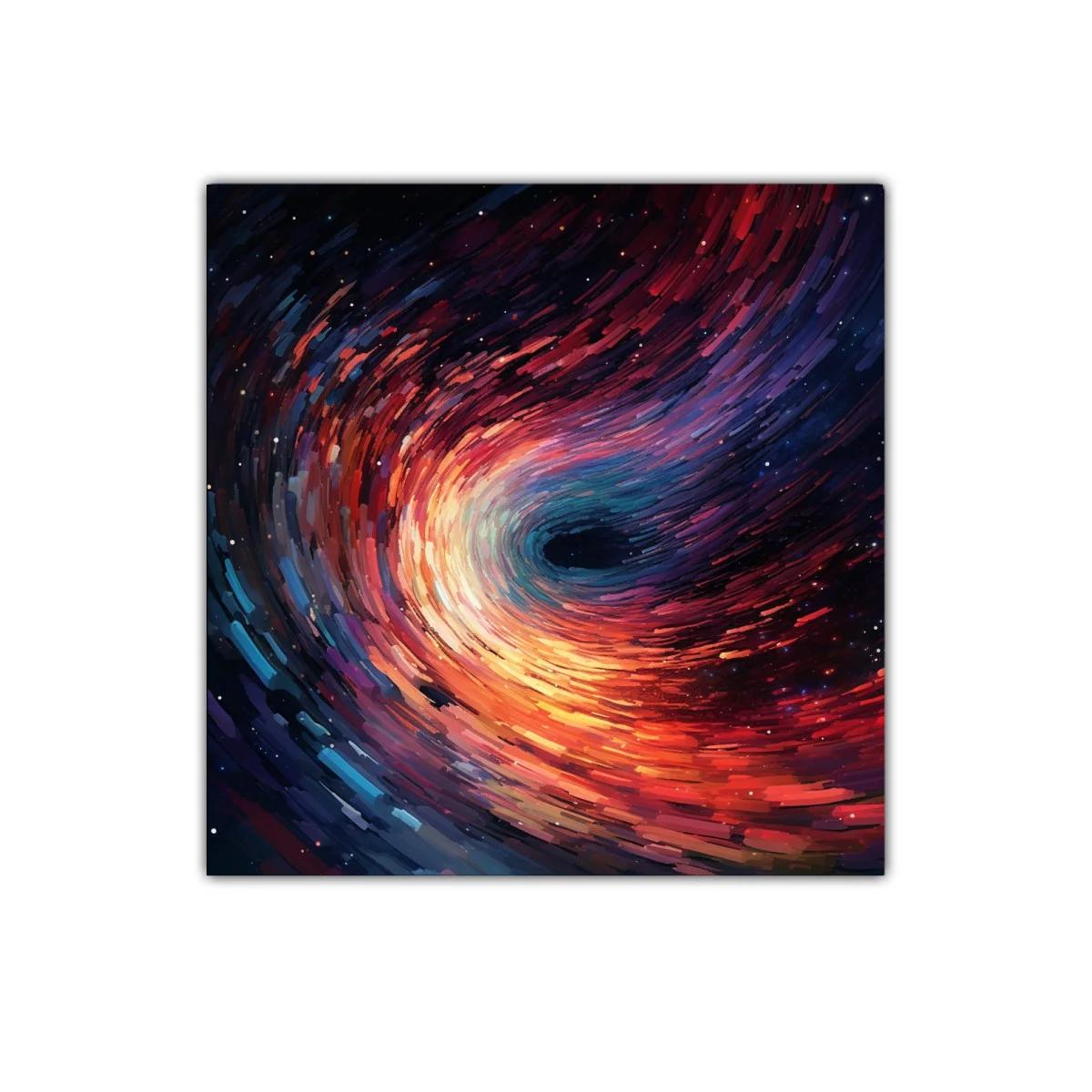 Cuadro abstracto de espiral cósmica en tonos vibrantes — miniatura 1