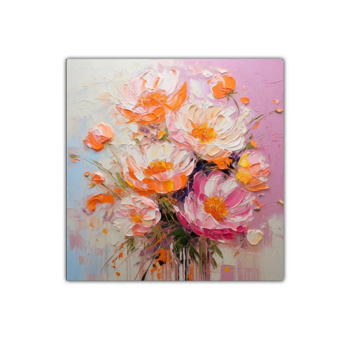 Cuadro decorativo con ramo de flores en tonos cálidos y delicados — imagen principal