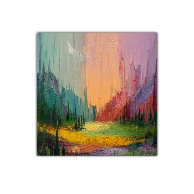 Paisaje abstracto con vibrantes tonos pastel y texturas