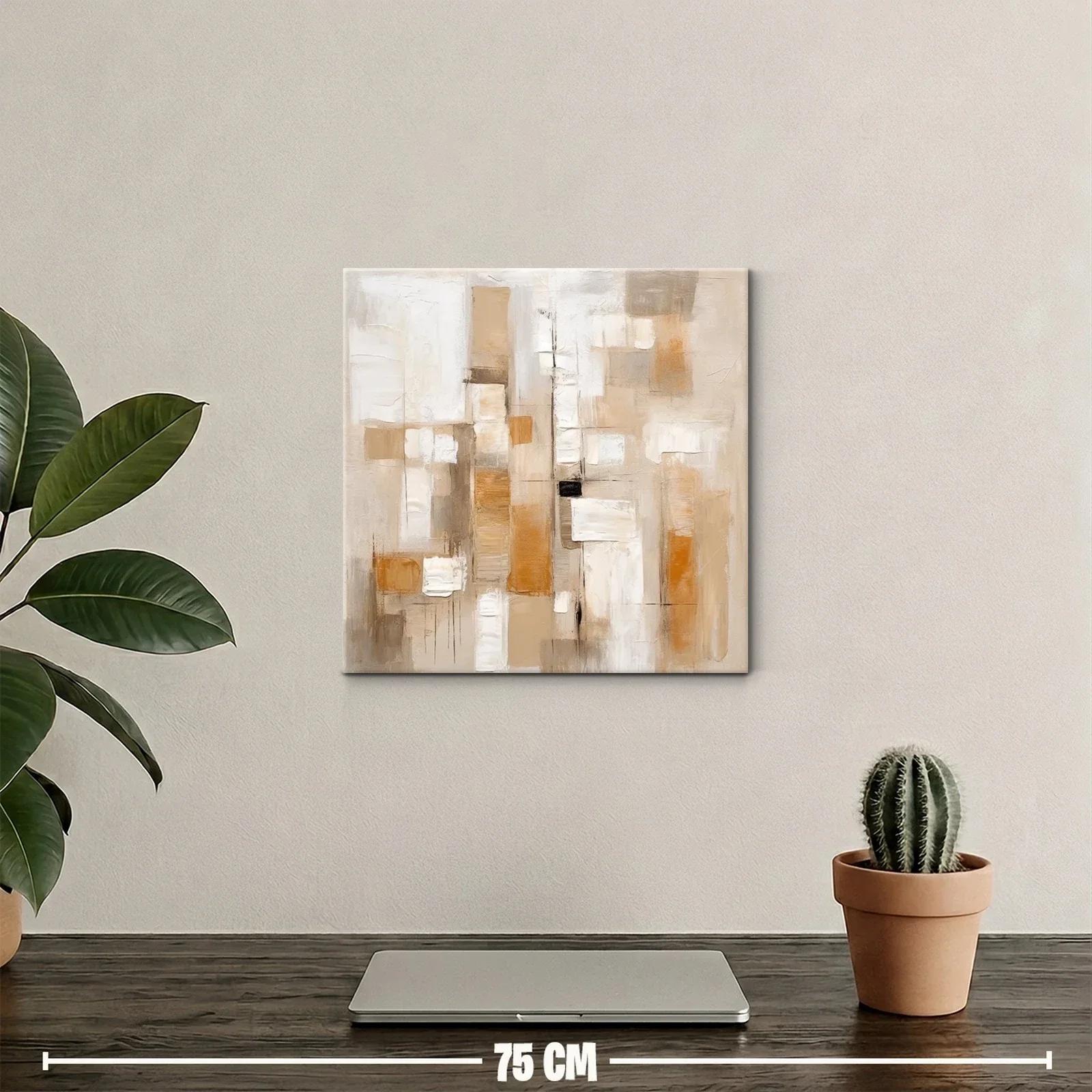 Composición abstracta en tonos tierra y neutros cálidos — miniatura 2