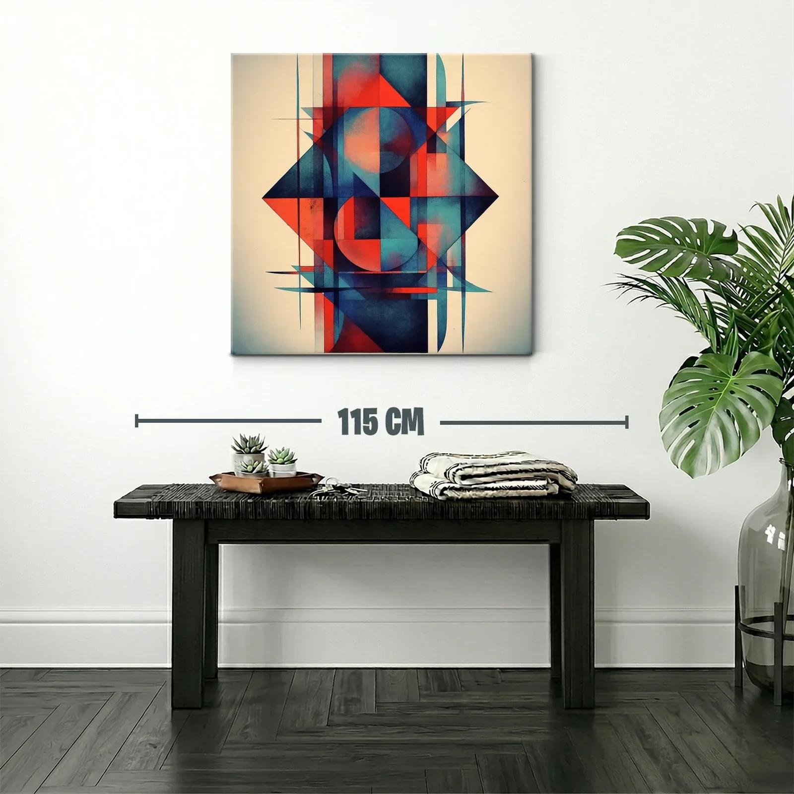 Composición geométrica vibrante en tonos rojo y azul — miniatura 2