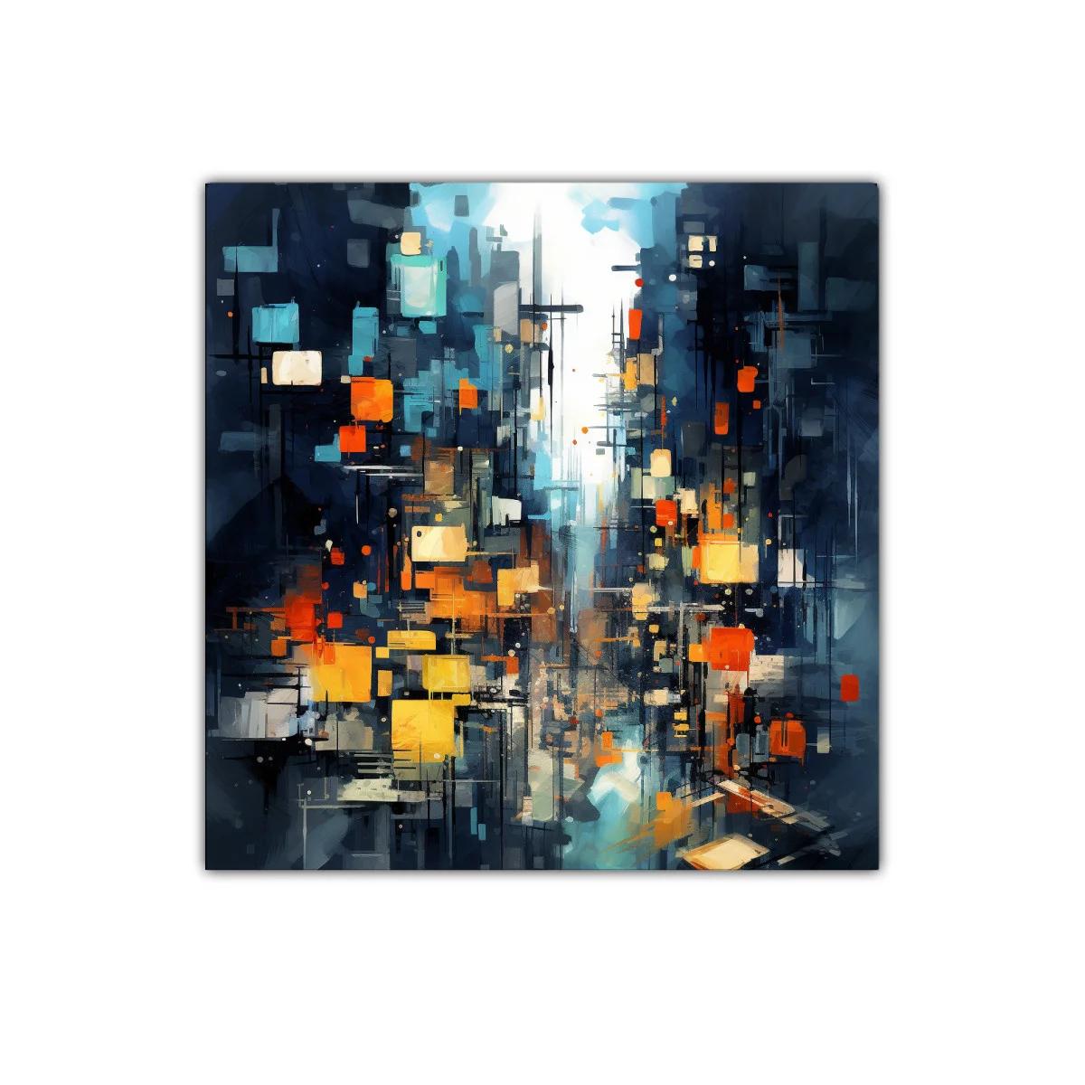 Composición abstracta con luces cálidas y tonos fríos — imagen principal