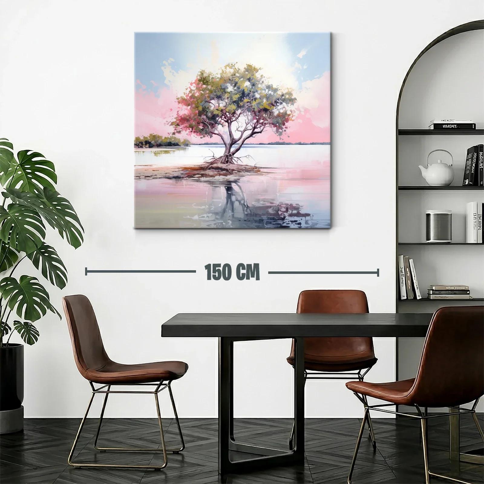 Árbol solitario en aguas tranquilas al atardecer — miniatura 2