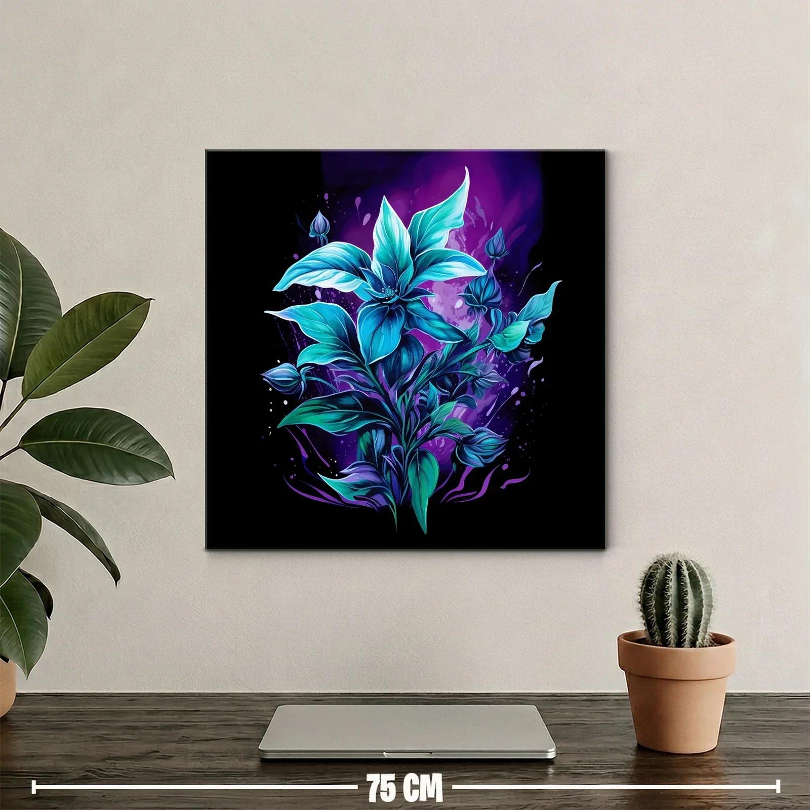 Flor azul vibrante sobre fondo púrpura oscuro — miniatura 2