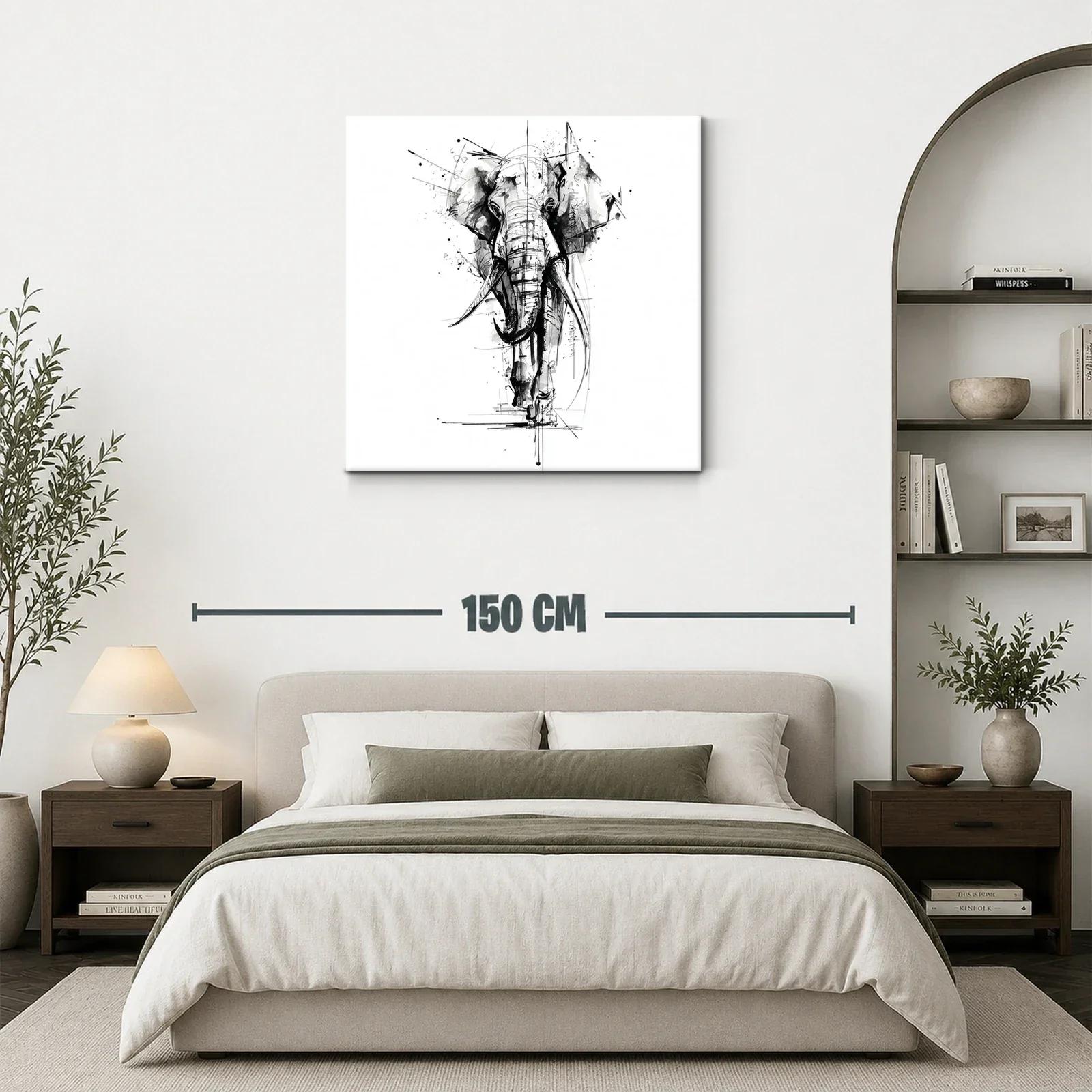 Impactante retrato de elefante en tinta monocroma — miniatura 3