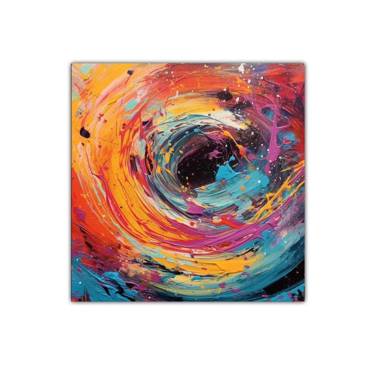 Explosión de colores abstracta con remolino central vibrante