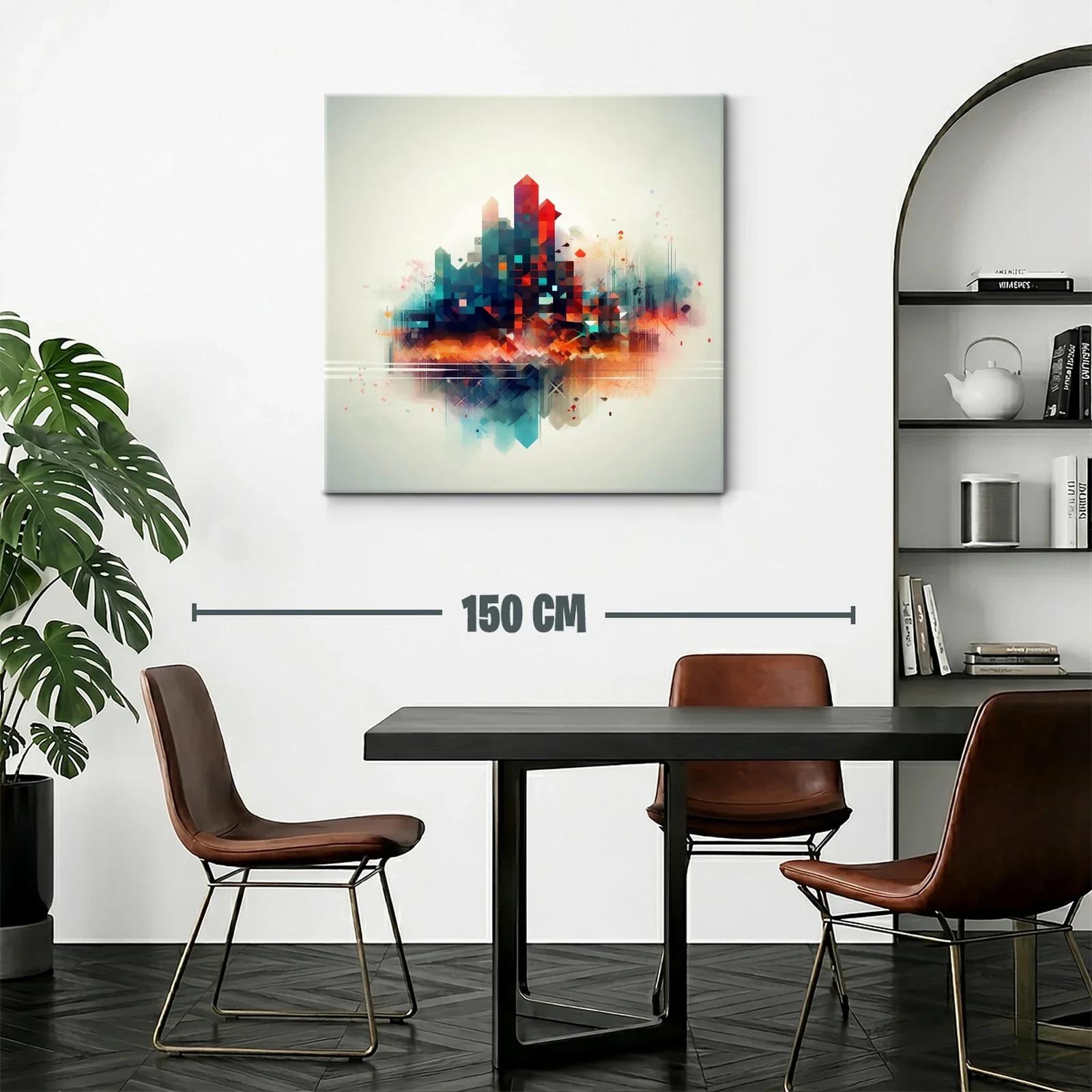 Composición abstracta con tonos cálidos y fríos en equilibrio — miniatura 2
