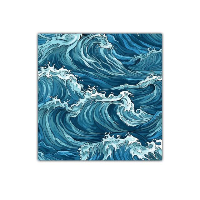 Olas dinámicas en tonos azules para ambientes modernos