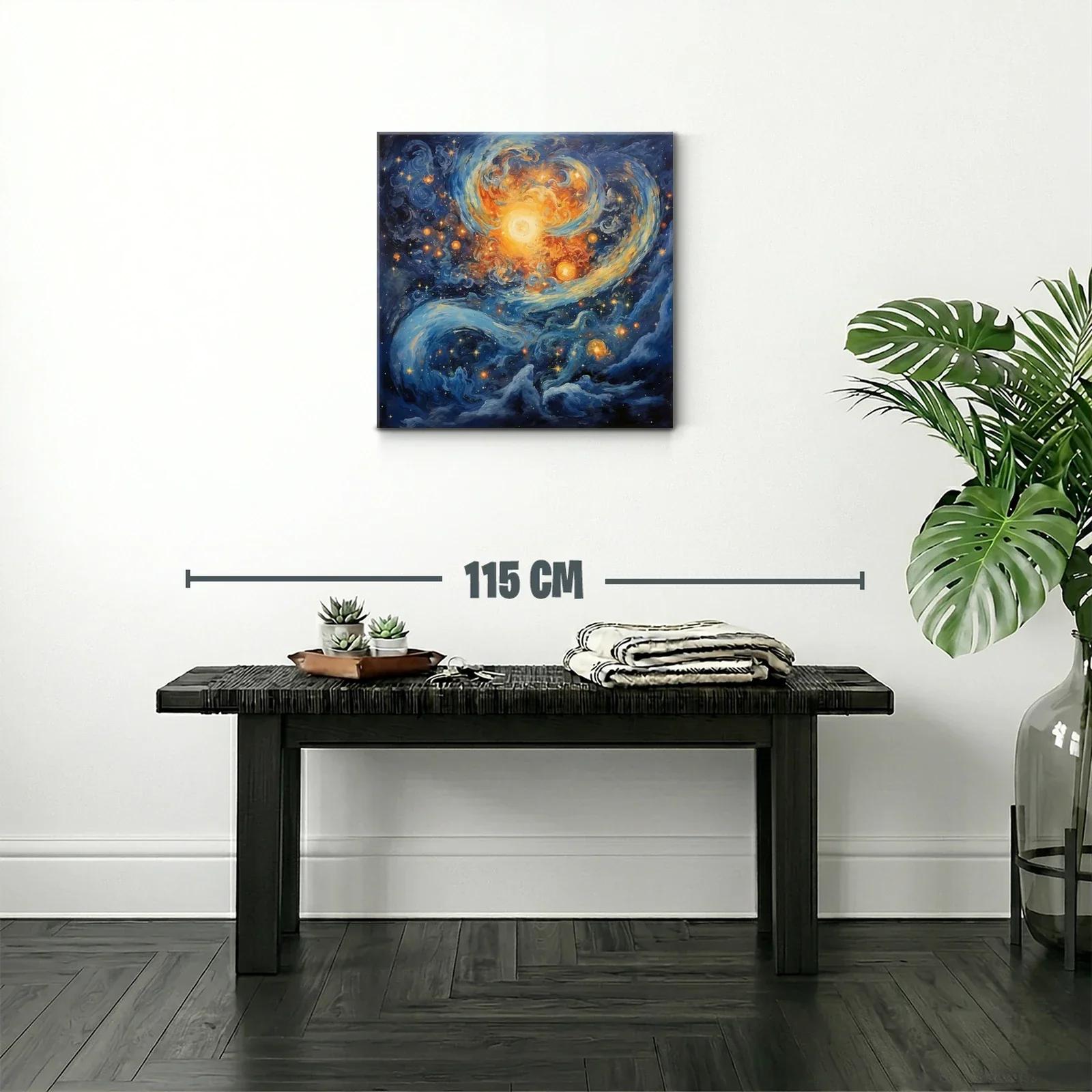 Cuadro galaxia vibrante con luz y movimiento celestial — miniatura 2