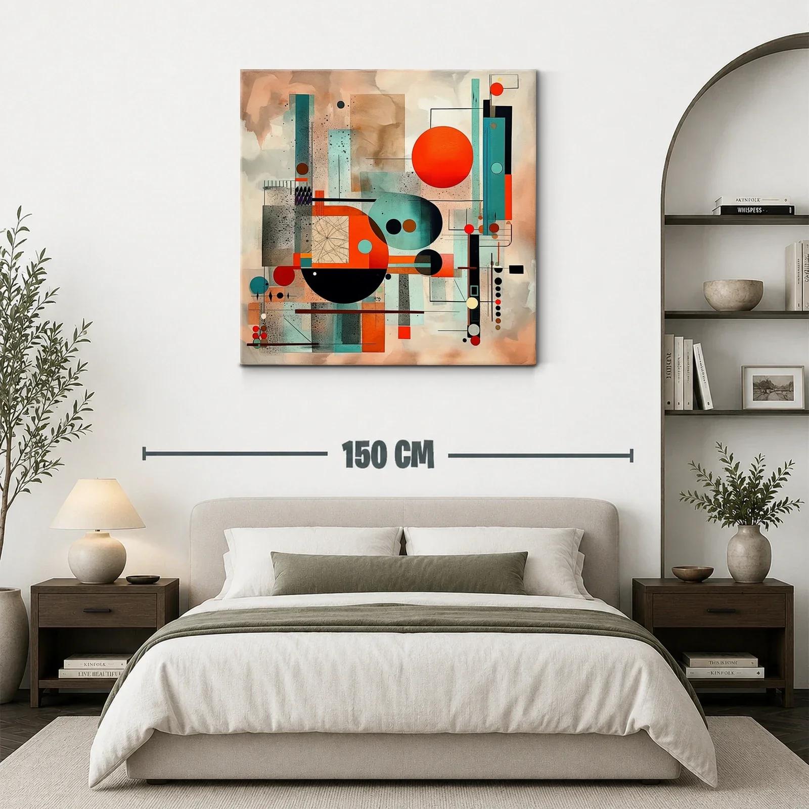 Composición abstracta con círculos en tonos tierra y azul — miniatura 3
