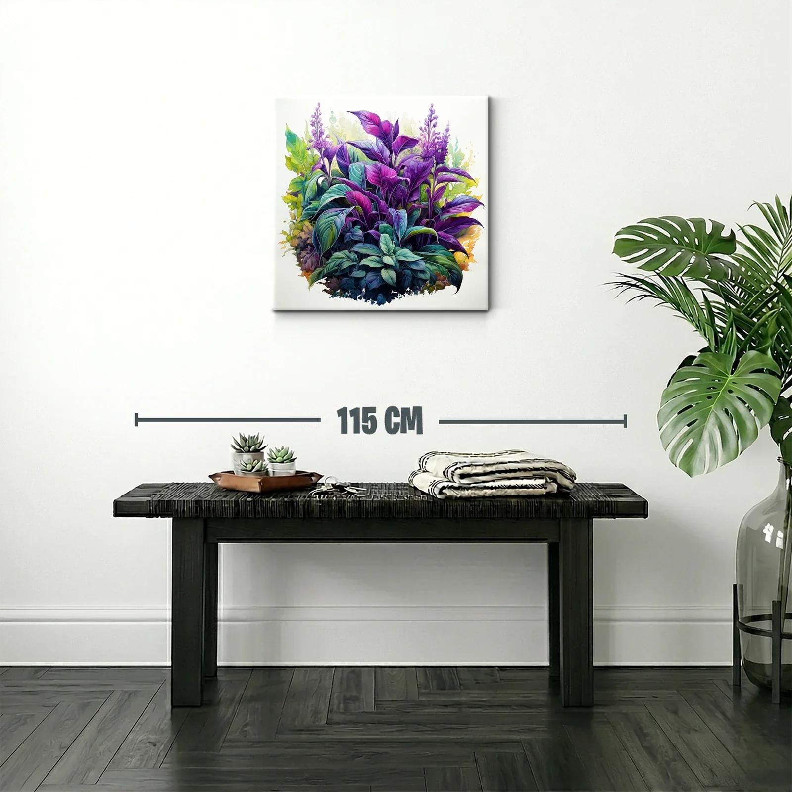 Exuberante Composición de Hojas en Tonos Violeta y Verde — miniatura 2