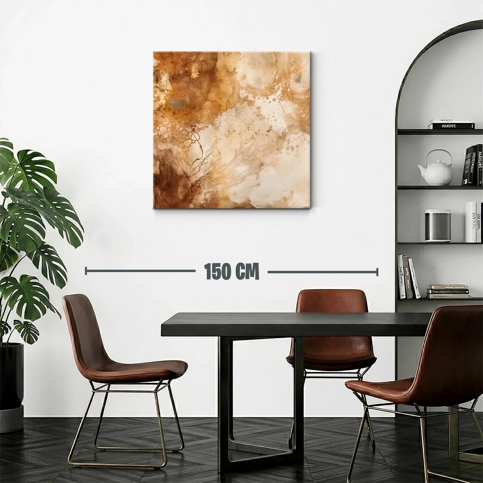 Cuadro abstracto en tonos tierra cálidos y orgánicos — miniatura 2