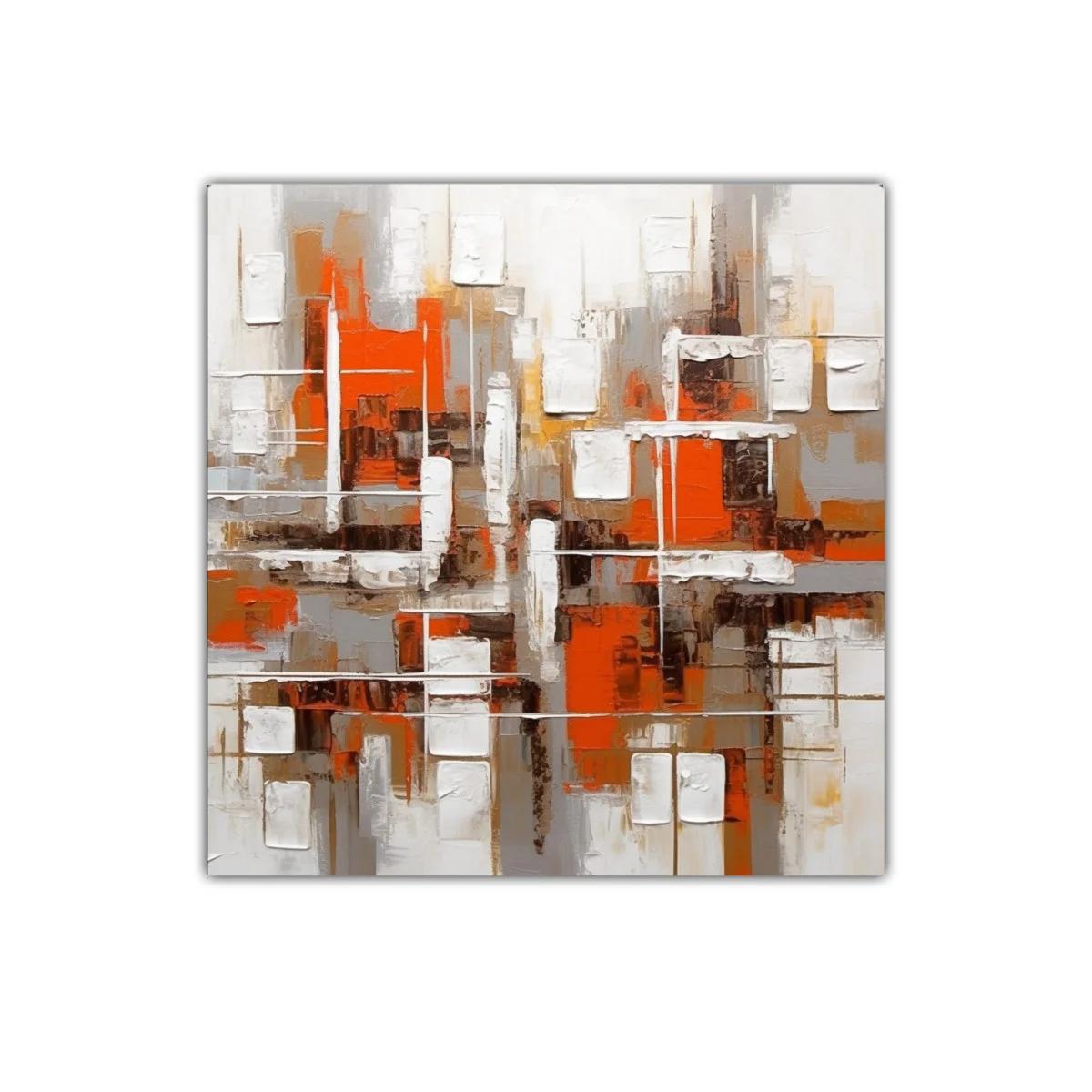 Composición abstracta con vibrantes tonos anaranjados y neutros — imagen principal