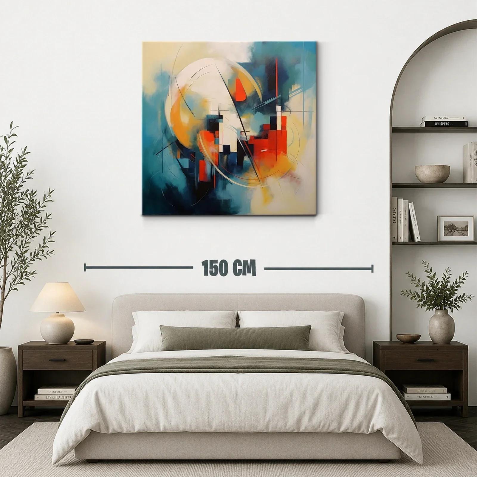 Composición abstracta con tonos cálidos y fríos vibrantes — miniatura 3