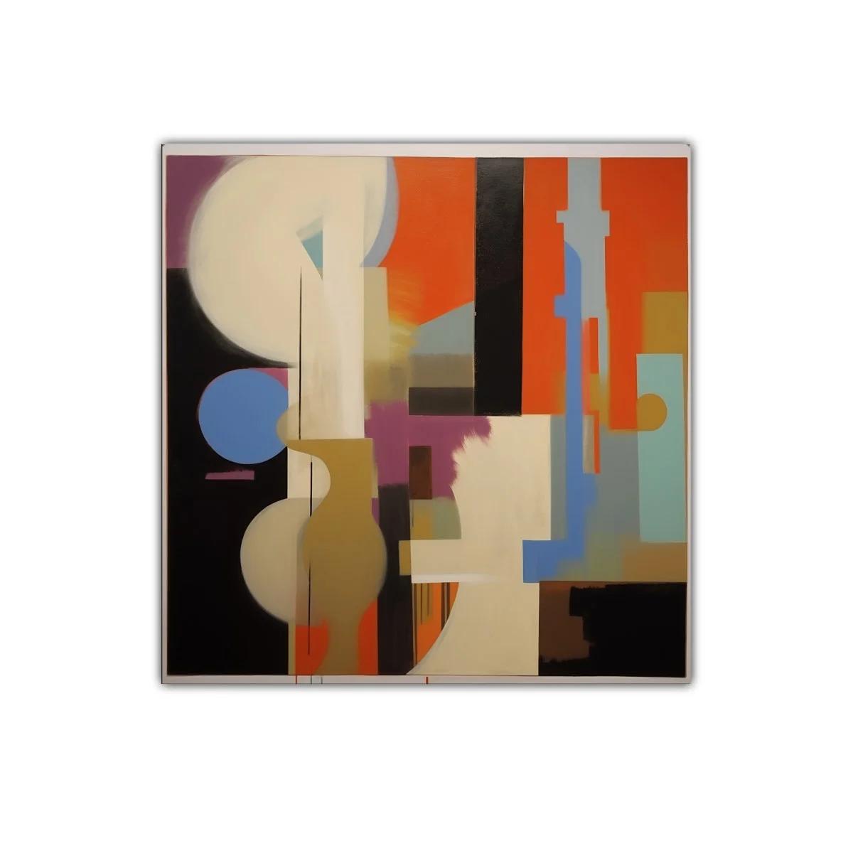 Composición abstracta con formas geométricas y colores cálidos — imagen principal