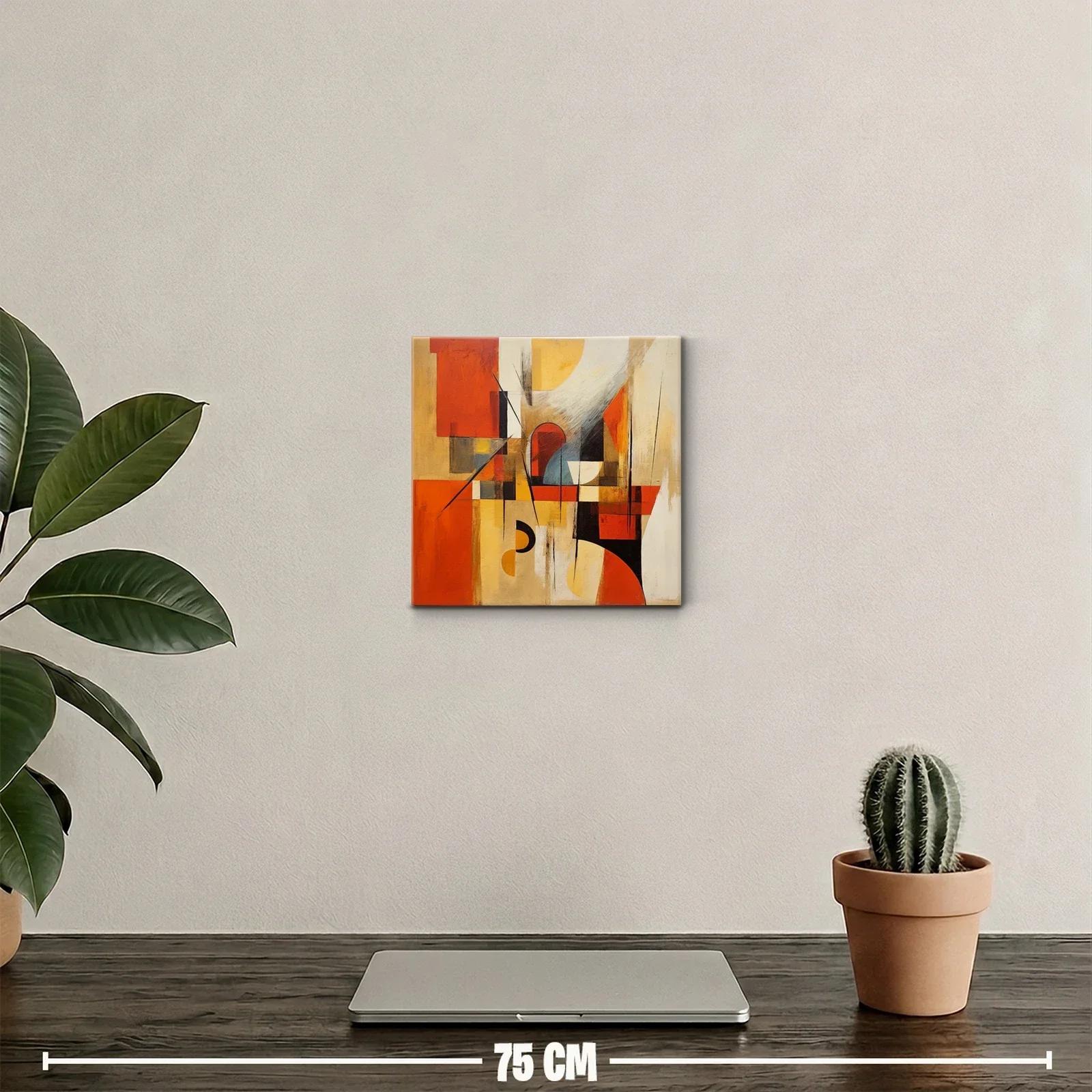 Composición abstracta en tonos cálidos y geométricos — miniatura 2
