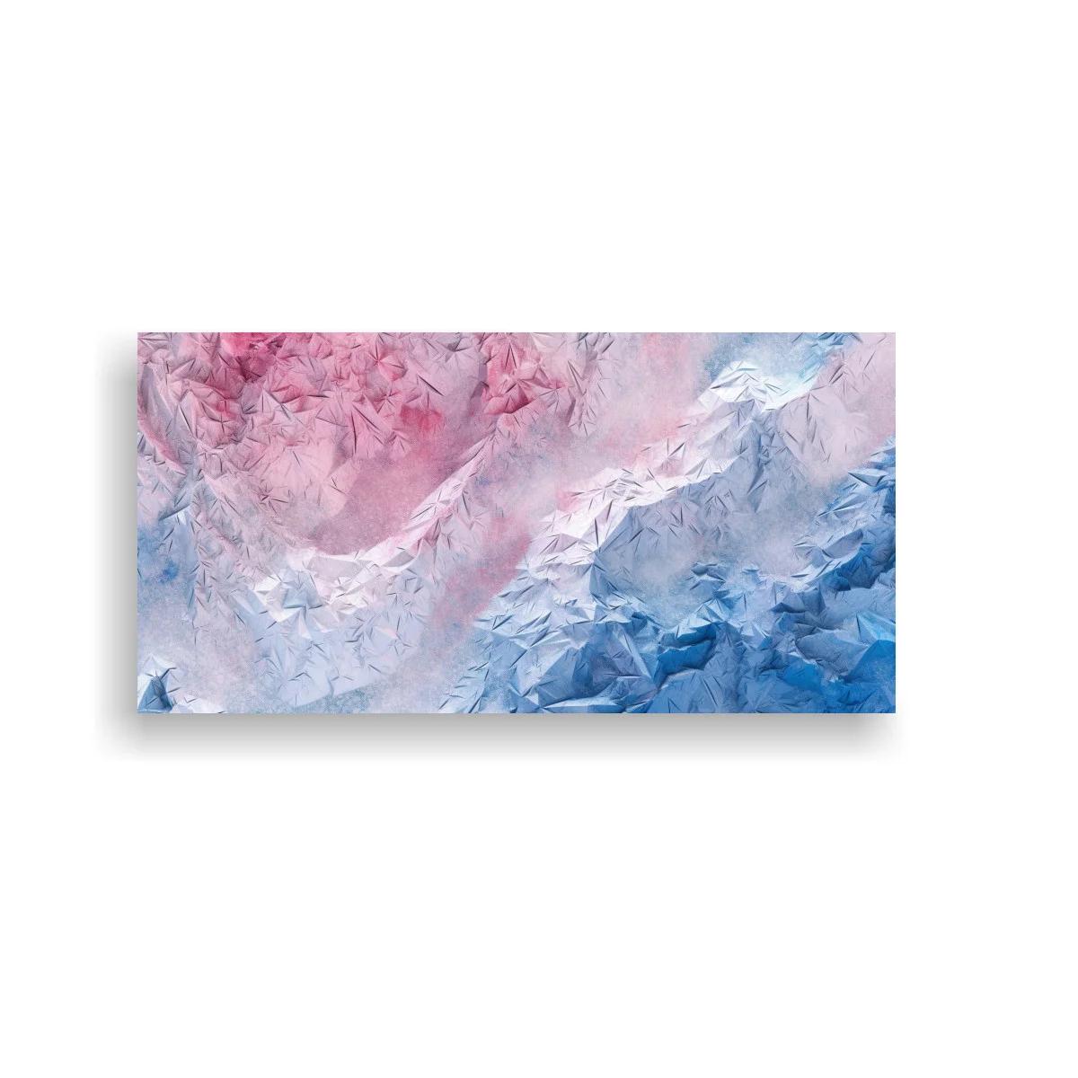 Cuadro textura abstracta cristal arrugado rosa y azul