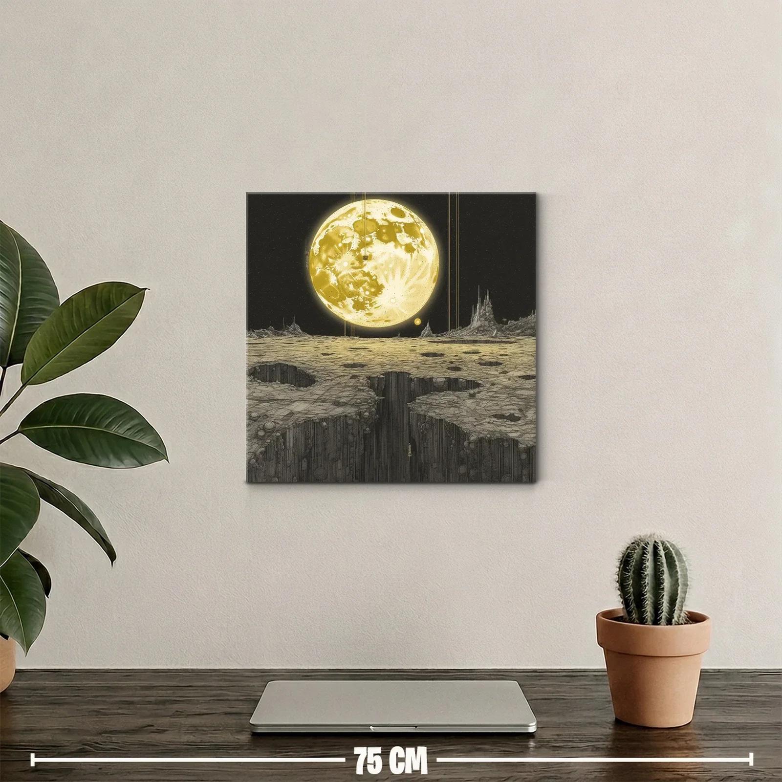 Paisaje lunar con visión futurista y luz dorada intensa — miniatura 2